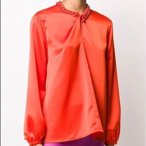 NWOT MSGM Dark Orange Chain Neckline Shirt